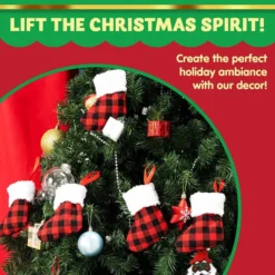 18pcs Red & Black Buffalo Plaid Christmas Stockings 5in -Holiday Discount Store 18 Pcs Christmas Stocking 5in Red Black Buffalo Plaid 4 结果 600x600 1