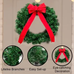 3pcs Christmas Wreath With LED Lights 19in -Holiday Discount Store 19 Christmas Wreath with LED Lights 6 result 600x600 1