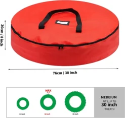 2pcs Red Christmas Wreath Storage Bags 30in 9 2pcs Red Christmas Wreath Storage Bags 30in -Holiday Discount Store 2 Pack 30 Red Christmas Wreath Storage Bag 4 result 600x569 1