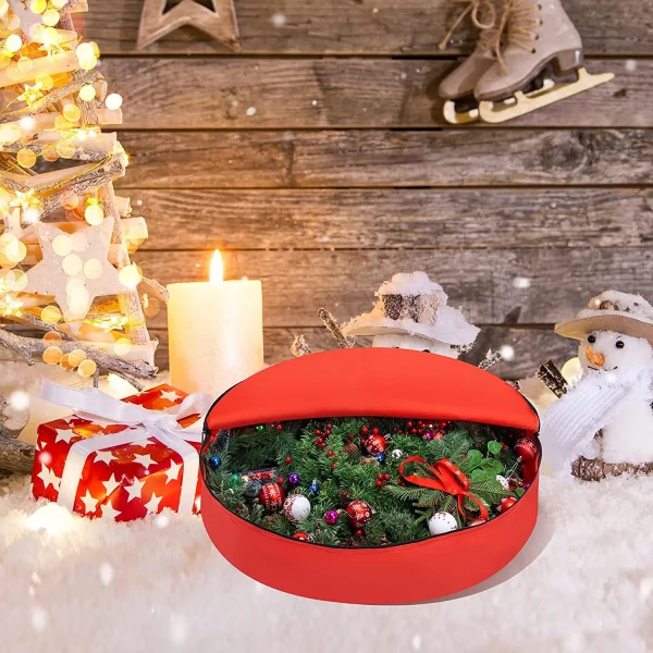 2pcs Red Christmas Wreath Storage Bags 30in 6 2pcs Red Christmas Wreath Storage Bags 30in - Image 6