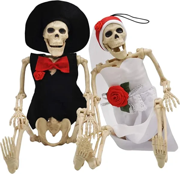 2Pcs Poseable Bride And Groom Full Body Skeleton 16in 2 2Pcs Poseable Bride And Groom Full Body Skeleton 16in - Image 2