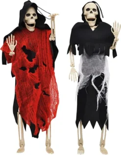 2pcs Halloween Skeleton Grim Reaper Decoration 16in 10 2pcs Halloween Skeleton Grim Reaper Decoration 16in -Holiday Discount Store 2 Pcs Poseable Grim Reaper Full Body Skeleton 4 600x771 1