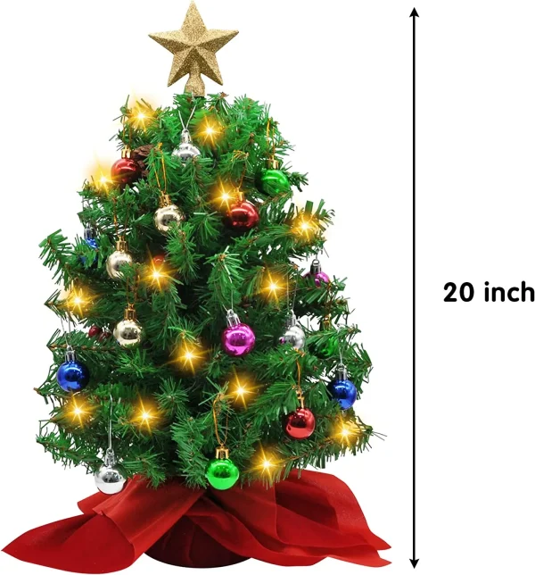 2pcs Artificial Mini Prelit Tabletop Christmas Tree Set 20in 6 2pcs Artificial Mini Prelit Tabletop Christmas Tree Set 20in - Image 6