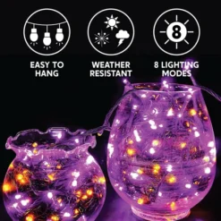 200-Count Green And Purple LED String Lights 67.3ft -Holiday Discount Store 200 Count Green and Purple LED String Lights 67.3ft 6 result 1 600x600 1