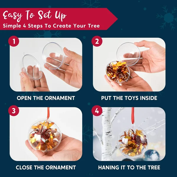 20Pcs Clear Plastic Ball Ornaments 2.76in 6 20Pcs Clear Plastic Ball Ornaments 2.76in - Image 6