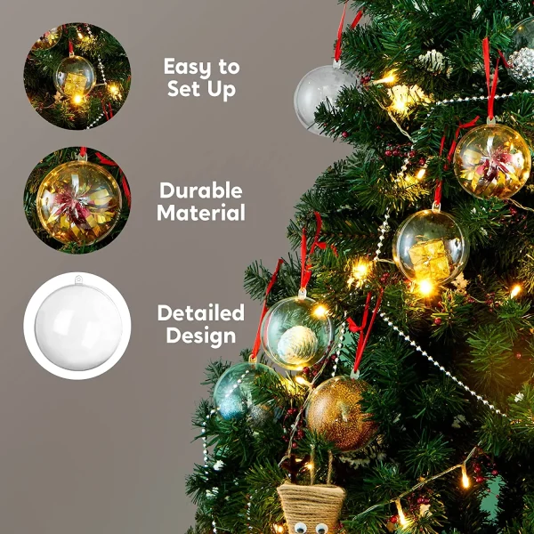 20Pcs Clear Plastic Ball Ornaments 2.76in 4 20Pcs Clear Plastic Ball Ornaments 2.76in - Image 4