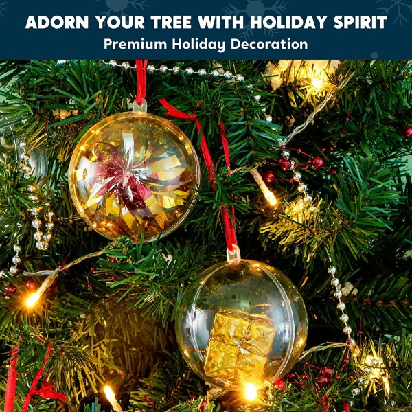20Pcs Clear Plastic Ball Ornaments 2.76in 3 20Pcs Clear Plastic Ball Ornaments 2.76in - Image 3