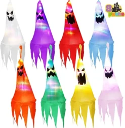 8pcs Light-up Hanging Ghosts Halloween Decoration 24in 8 8pcs Light-up Hanging Ghosts Halloween Decoration 24in -Holiday Discount Store 24 Light up Hanging Ghost 8 Pack 3 600x615 1