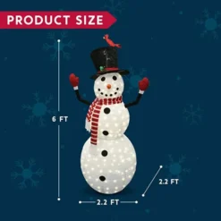 6ft 240 LED Warm White Collapsible Snowman -Holiday Discount Store 240 Count LED Warm White Collapsible Snowman 6ft 2 600x600 1