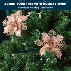 24pcs Rose Gold Christmas Poinsettia Flower Decorations 8 24pcs Rose Gold Christmas Poinsettia Flower Decorations -Holiday Discount Store 24pcs Rose Gold Christmas Poinsettia Flower Decorations 3 600x600 1