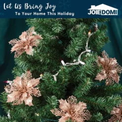 24pcs Rose Gold Christmas Poinsettia Flower Decorations 10 24pcs Rose Gold Christmas Poinsettia Flower Decorations -Holiday Discount Store 24pcs Rose Gold Christmas Poinsettia Flower Decorations 7 600x600 1