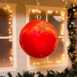 LED Inflatable Christmas Ball 25in -Holiday Discount Store 25in Christmas Ball Ornament Inflatable 2 600x600 1