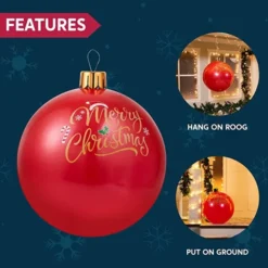 LED Inflatable Christmas Ball 25in -Holiday Discount Store 25in Christmas Ball Ornament Inflatable 3 600x600 1