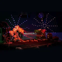 2pcs Halloween Spider Web Lights