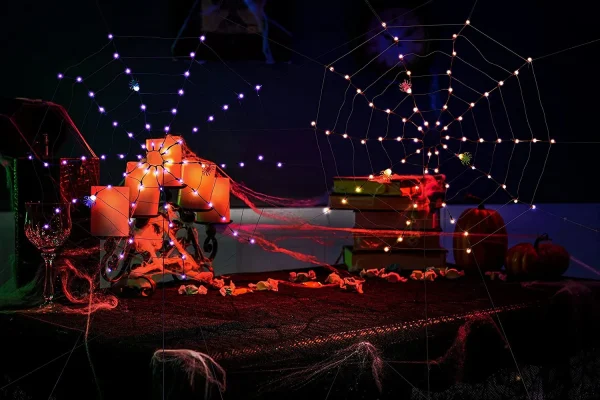 2pcs Halloween Spider Web Lights 5 2pcs Halloween Spider Web Lights - Image 5