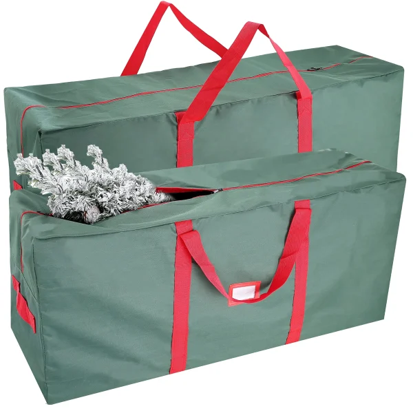 2pcs Green Christmas Tree Storage Bags 48in 1 2pcs Green Christmas Tree Storage Bags 48in