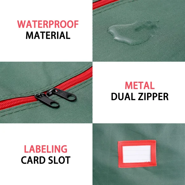 2pcs Green Christmas Tree Storage Bags 48in 3 2pcs Green Christmas Tree Storage Bags 48in - Image 3