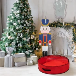 2pcs Red Wreath Storage Bags With Clear Window 24in -Holiday Discount Store 2pcs Red Wreath Storage Bags with Clear Window 24in 5 600x600 1