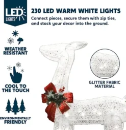 3pcs LED Christmas Reindeer Decorations 8 3pcs LED Christmas Reindeer Decorations -Holiday Discount Store 3 Pcs Christmas Reindeers LED Yard Lights 2 600x618 1