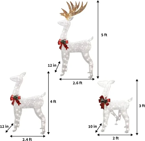 3pcs LED Christmas Reindeer Decorations 5 3pcs LED Christmas Reindeer Decorations - Image 5