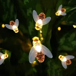 30 LED Honey Bees Fairy String Lights Warm White 21ft -Holiday Discount Store 30 LED Honey Bees Fairy String Lights Warm White 21ft 2 600x600 1