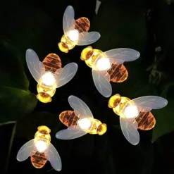 30 LED Honey Bees Fairy String Lights Warm White 21ft -Holiday Discount Store 30 LED Honey Bees Fairy String Lights Warm White 21ft 3 600x600 1