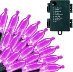 Battery Operated 50 Counts Purple LED String Lights 17.3ft