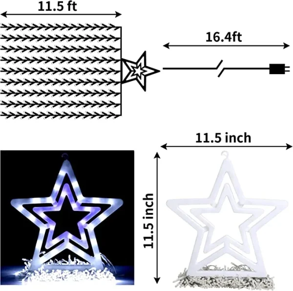 345 LED 8 Lighting Modes Waterfall Lights White 16.4ft 5 345 LED 8 Lighting Modes Waterfall Lights White 16.4ft - Image 5