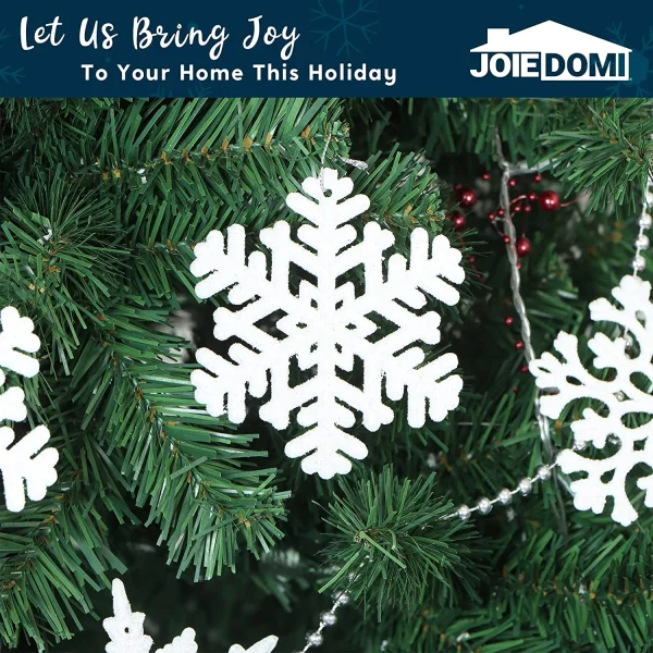 36pcs White Glitter Snowflake Christmas Ornaments 5 36pcs White Glitter Snowflake Christmas Ornaments - Image 5