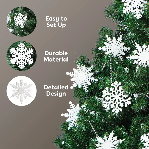 36pcs White Glitter Snowflake Christmas Ornaments 4 36pcs White Glitter Snowflake Christmas Ornaments - Image 4