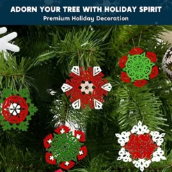 36pcs Hanging Christmas Wooden Snowflake Ornament 8 36pcs Hanging Christmas Wooden Snowflake Ornament -Holiday Discount Store 36Pcs Wooden Snowflakes Hanging Ornaments 4 1