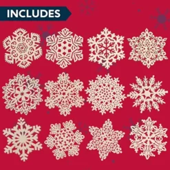 36pcs Hanging Christmas Wooden Snowflake Ornament 11 36pcs Hanging Christmas Wooden Snowflake Ornament -Holiday Discount Store 36Pcs Wooden Snowflakes Hanging Ornaments 6 1