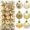 36pcs Gold Christmas Ball Ornaments 1.57in