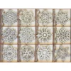 36pcs Hanging Christmas Wooden Snowflake Ornament