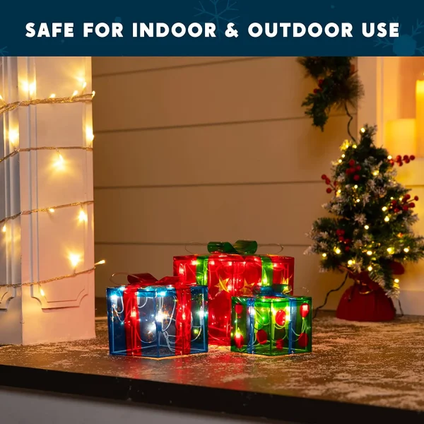 3Pcs 50LED Christmas Light Boxes Decor 2 3Pcs 50LED Christmas Light Boxes Decor - Image 2