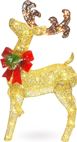 3ft 60 LED Light Up Yard Reindeer Buck Gold -Holiday Discount Store 3ft Fabric Gold Buck Head Up 2 result 600x1104 1