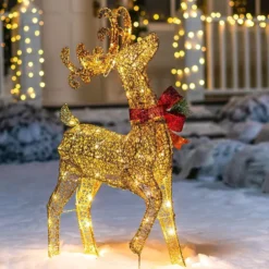 3ft 60 LED Light Up Yard Reindeer Buck Gold -Holiday Discount Store 3ft Fabric Gold Buck Head Up 3 result 600x600 1
