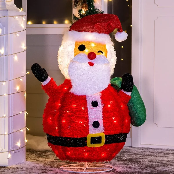 3ft 100 LED Plush Collapsible Santa 1 3ft 100 LED Plush Collapsible Santa