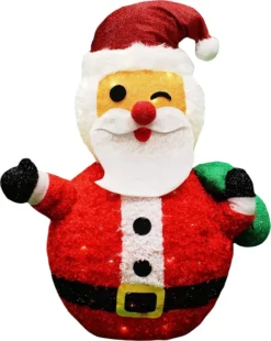 3ft 100 LED Plush Collapsible Santa 8 3ft 100 LED Plush Collapsible Santa -Holiday Discount Store 3ft Tinsel Collapsible Santa LED Yard Light 2 result 600x754 1