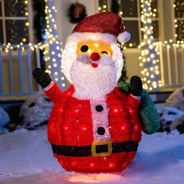 3ft 100 LED Plush Collapsible Santa 4 3ft 100 LED Plush Collapsible Santa - Image 4