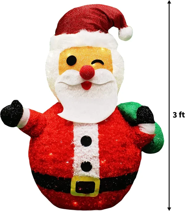 3ft 100 LED Plush Collapsible Santa 6 3ft 100 LED Plush Collapsible Santa - Image 6