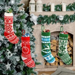 4 Pack Knit Christmas Stockings 18in -Holiday Discount Store 4 Pack 18 Christmas Stockings 5 result 600x600 1