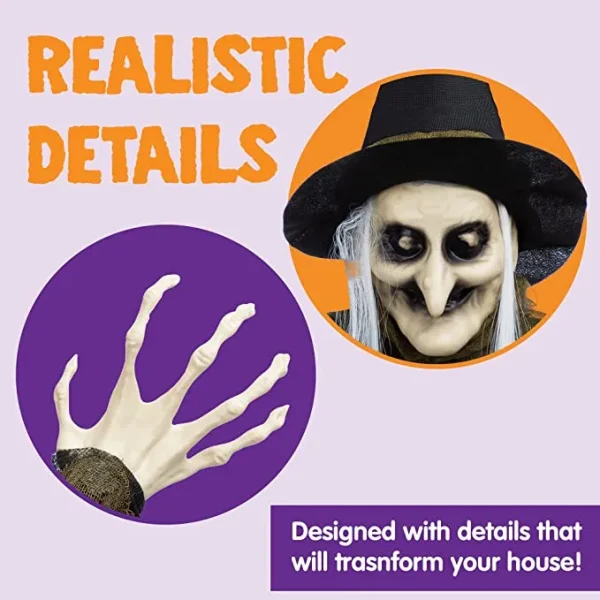 4pcs Halloween Hanging Witch Decoration 24in 4 4pcs Halloween Hanging Witch Decoration 24in - Image 4