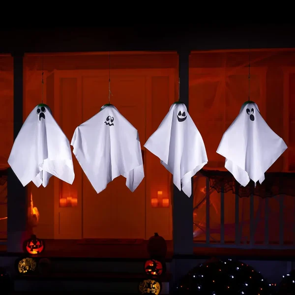 4pcs Halloween Flying Ghost Decoration 19in 1 4pcs Halloween Flying Ghost Decoration 19in