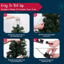 400 LED Christmas Tree String Light With Ring 8.5ft (Warm White) -Holiday Discount Store 400 LED Christmas Tree String Light with Ring 8.5ft Warm White 3 600x600 1