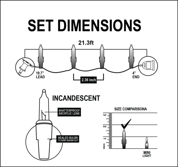 2x100 Multicolor Christmas Green Wire String Lights 21.3ft 4 2x100 Multicolor Christmas Green Wire String Lights 21.3ft - Image 4