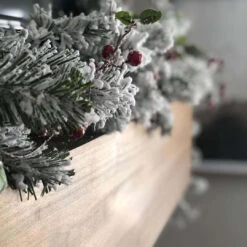 King Of Christmas 9' X 12" King Flock® Garland With LED Lights (Battery Operated) -Holiday Discount Store 45fc55d3ea081d1564f4a82fb0c7893b de796067 f5a5 4b50 a357 93e65a9e7ad9