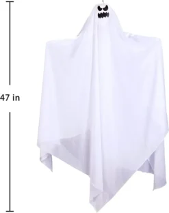 Halloween Light Up Hanging Ghost 47in 8 Halloween Light Up Hanging Ghost 47in -Holiday Discount Store 47 Light up Hanging Ghost with Hat and Spooky Blue LED Light 3 600x757 1