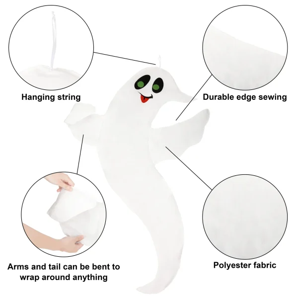Halloween Tree Wrap Ghost Decoration 47.6in 3 Halloween Tree Wrap Ghost Decoration 47.6in - Image 3