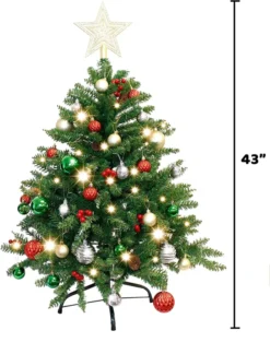 Pre Lit Decorated Christmas Tree 4ft -Holiday Discount Store 4FT DIY Christmas Tree 6 result 600x761 1